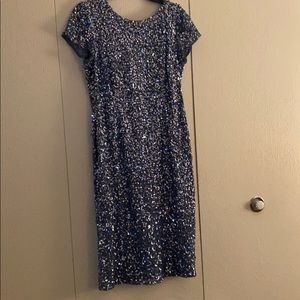 Adrianna Papell blue dress with sequins